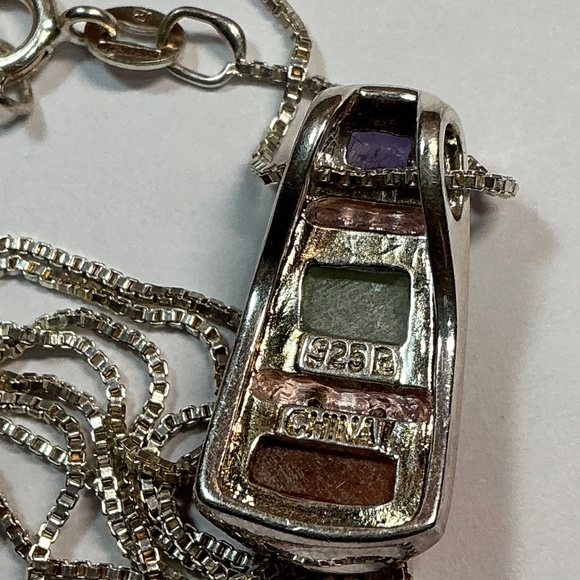 Ross Simmons Sterling Silver Multi Gem Pendant Necklace. 19 inches long - Picture 5 of 7